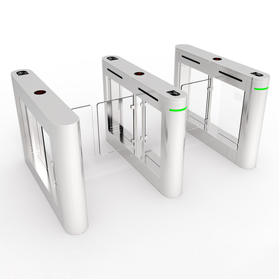 304 Access Control High Facial Swing Fingerprint Recognition Stainless Steel Security Turnstile Glass Barrier Speed ​​Gates